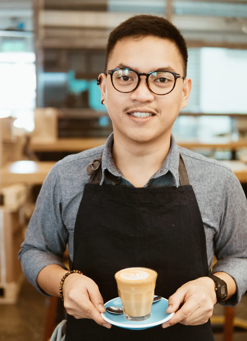 Smiling barista