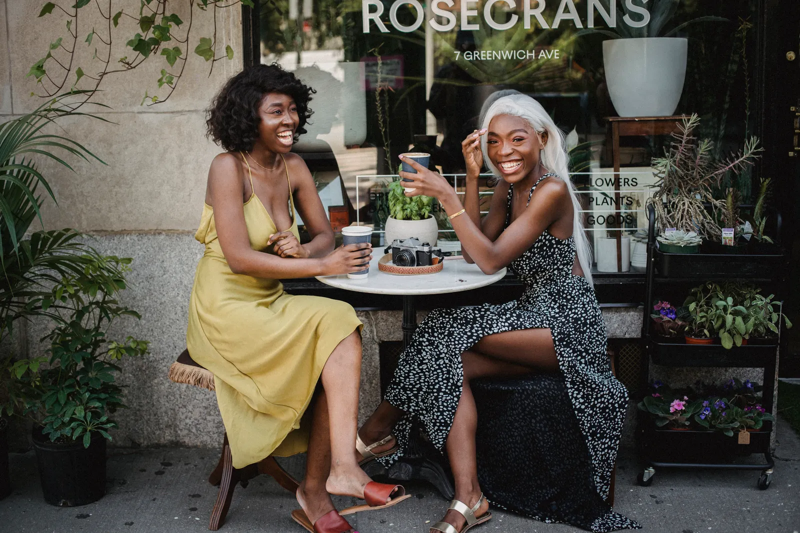 Friends at a café table