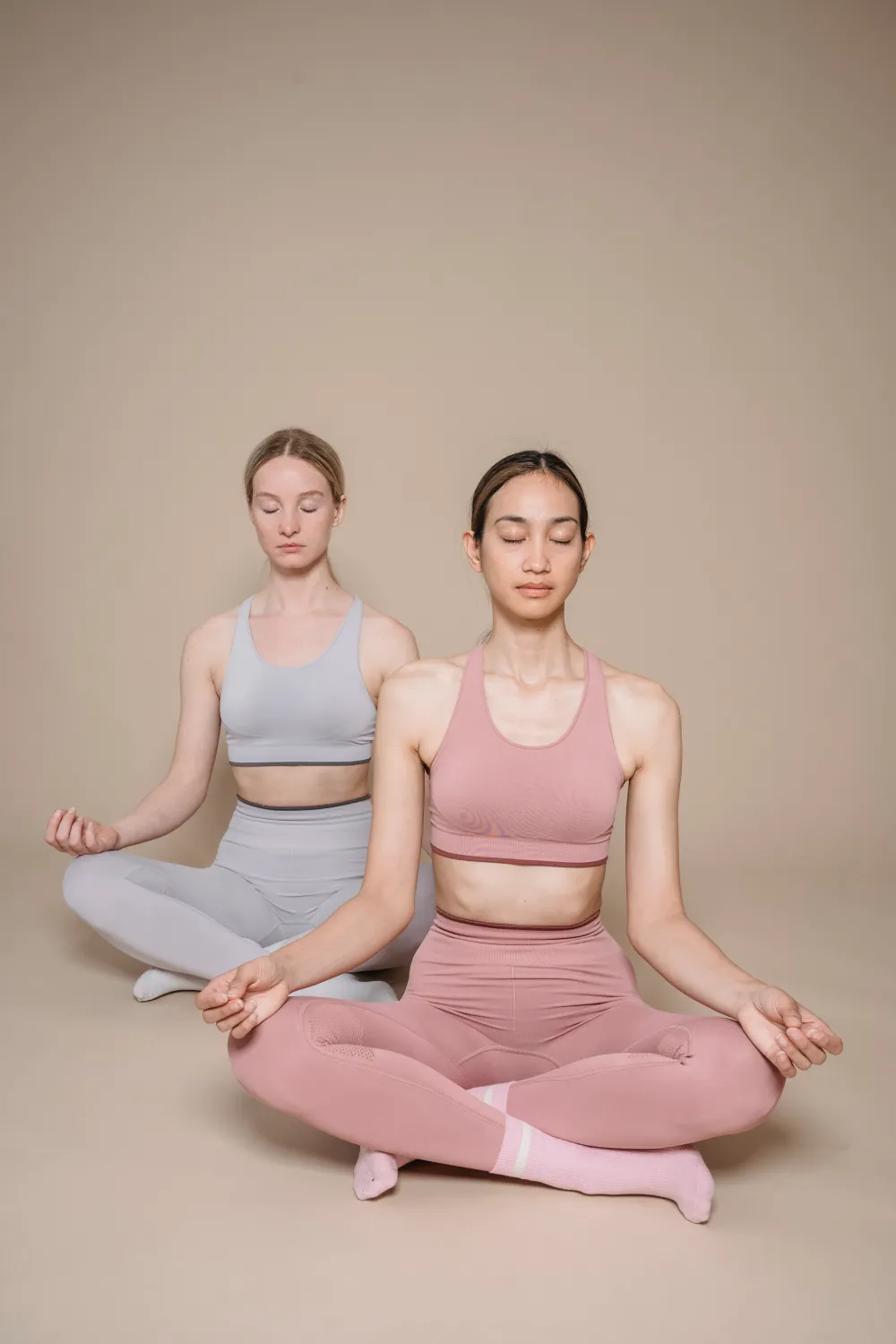Two students meditating